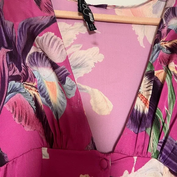 Patbo Grace Floral Puff Sleeve Midi Dress Size 0 - Picture 6 of 6